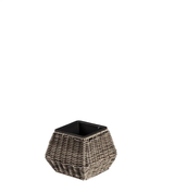 SHORT RESIN WICKER PLANTER