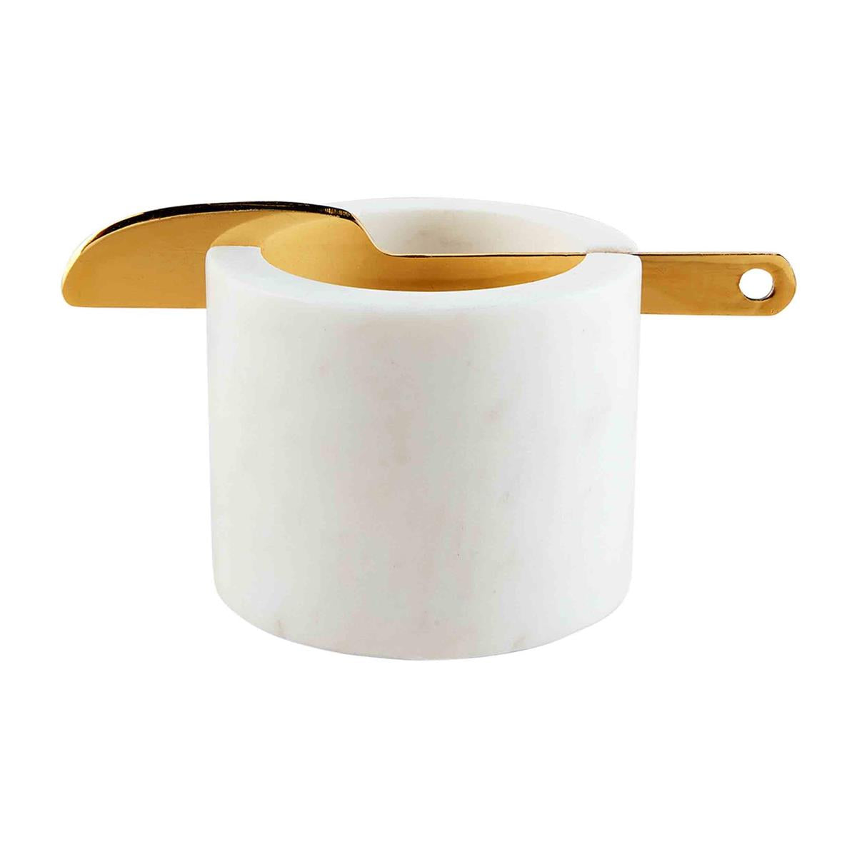 marble cup w gold spreader