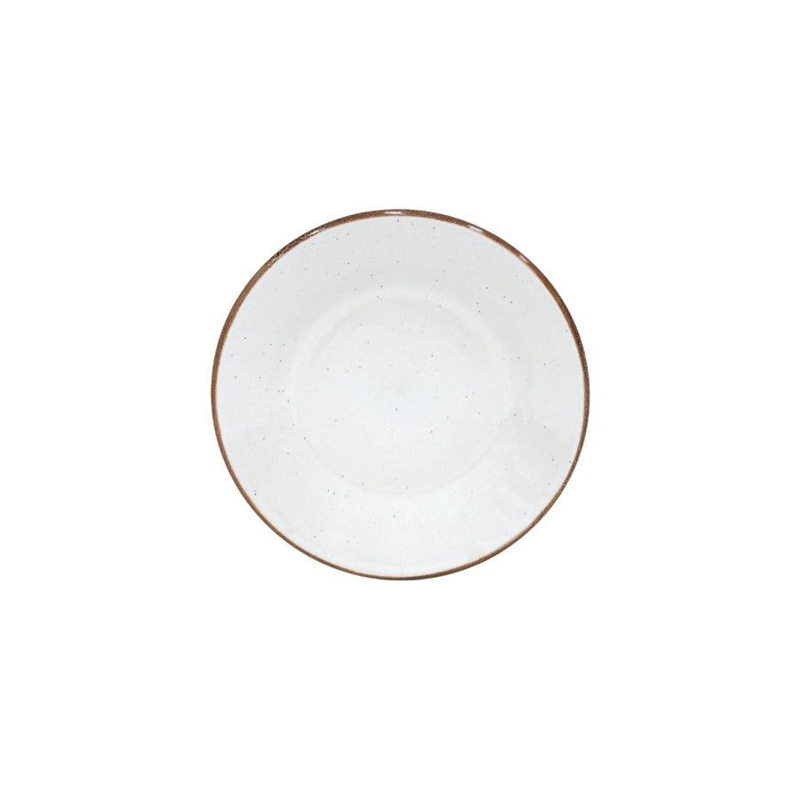 white plate w gold rim white background