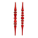 12'' RED JEWELED FINIAL ORN