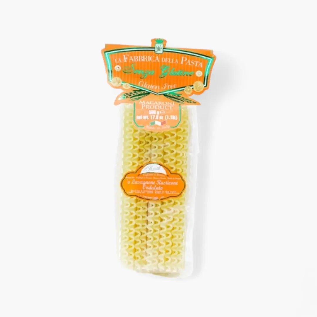 Packaged pasta with brand label on a white background