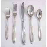 A set of GINGKO FONTUR SATIN flatware, including various utensils with a satin finish.