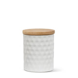 TEXTURED CANISTER W LID/WHITE